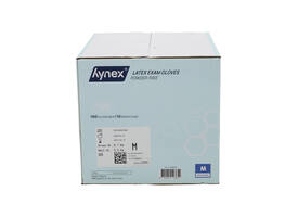 Handschoen Hynex latex M wit 5gr 100 stuks