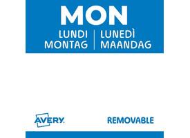 Etiket Avery HACCP maandag-blauw 25x25mm 1000 stuks