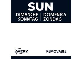 Etiket Avery HACCP zondag-zwart 25x25mm 1000 stuks