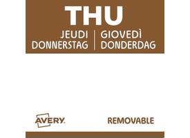 Etiket Avery HACCP donderdag-bruin 25x25mm 1000 stuks
