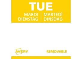 Etiket Avery HACCP dinsdag-geel 25x25mm 1000 stuks