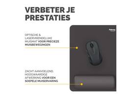 Muismat met polssteun Fellowes Breyta XL zwart