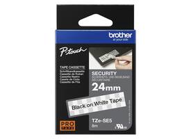 Labeltape Brother P-touch TZe-SE5 veiligheidstape 24mm zwart op wit