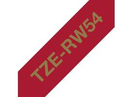 Labeltape Brother P-touch TZe-RW54 24mm goud op wijnrood