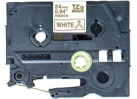 Labeltape Brother P-touch TZe-R254 24mm goud op wit