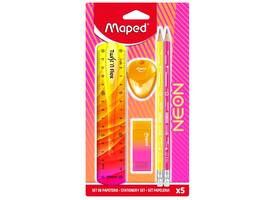 Tekenset Maped Neon set à 5 delen assorti