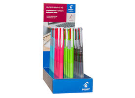 4-Kleuren balpen PILOT Super Grip G medium assorti display à 24 stuks