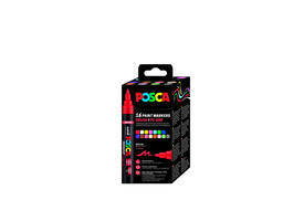 Paintmarker Uni POSCA PC-5BR brushpunt medium set à 16 kleuren