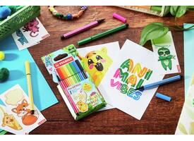Viltstift STABILO Pen 68 Animal Vibes mini medium assorti 8 stuks
