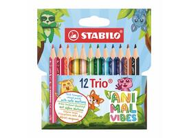 Kleurpotloden STABILO Trio dik Short Animal Vibes mini assorti 12st