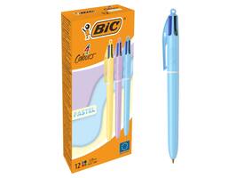 4-Kleuren balpen Bic medium pastel assorti