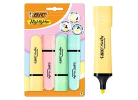 Markeerstift Bic pastel assorti blister à 4 stuks