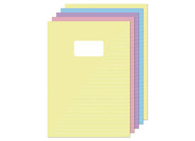 Schrift Kangaro A4 lijn 80 pagina's 60gr pastel assorti pak à 5 stuks