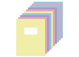 Schrift Kangaro A5 lijn 80 pagina's 60gr pastel assorti 10 stuks