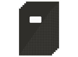 Schrift Kangaro A4 ruit 10mm 80 pagina's 60gr zwart pak à 5 stuks