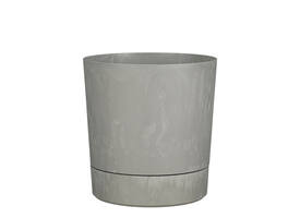 Plantenpot Mica Coco met schotel rond hoogte 23,5 Ø22,5 cm grijs