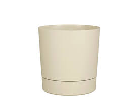 Plantenpot Mica Coco met schotel rond hoogte 23,5 Ø22,5 cm beige