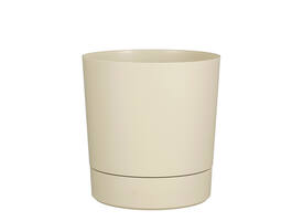 Plantenpot Mica Coco met schotel rond hoogte 29,5 Ø28 cm beige