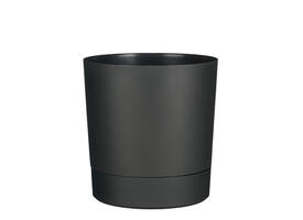 Plantenpot Mica Coco met schotel rond hoogte 23,5 Ø22,5 cm antraciet