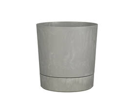 Plantenpot Mica Coco met schotel rond hoogte 29,5 Ø28 cm grijs