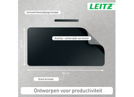 Bureau-onderlegger Leitz 80x40cm oprolbaar zwart