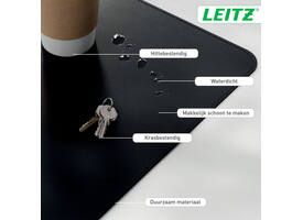 Bureau-onderlegger Leitz 80x40cm oprolbaar zwart