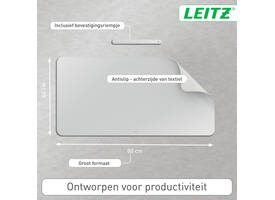 Bureau-onderlegger Leitz 80x40cm oprolbaar grijs