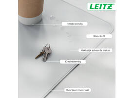 Bureau-onderlegger Leitz 80x40cm oprolbaar grijs