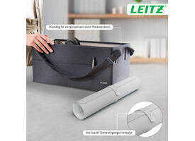 Bureau-onderlegger Leitz 80x40cm oprolbaar grijs