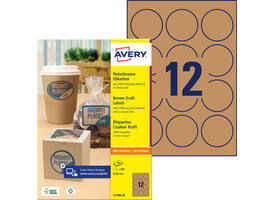 Etiket Avery L7106-25 60mm kraft 300 stuks