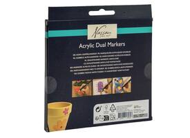 Acrylmarker Nassau Dual tip set à 12 kleuren