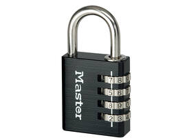 Hangslot MasterLock combinatieslot aluminium + hoofdsleutel 40mm