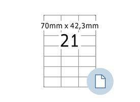 Etiket HERMA 8421 A4 EXPR 500 70x42.3mm wit 10500 stuks