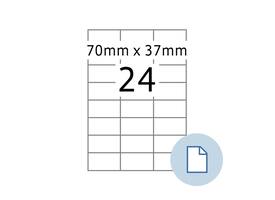 Etiket HERMA 8424 A4 EXPR 500 70x37mm wit 12000 stuks