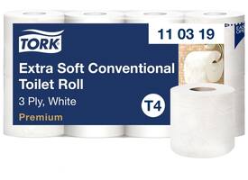 Toiletpapier Tork T4 Premium 3-laags 56x155 vel wit 110319