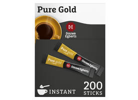Koffie Douwe Egberts pure gold instant sticks doos 200 stuks
