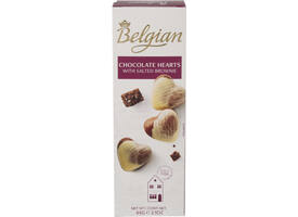 Chocolade The Belgian hartjes brownie gezouten 65 gram