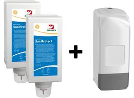 Zonnebrandcrèmedispenser Dreumex Sun Protect startpakket wit