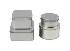 Blikjes Creativ Company cirkel en vierkant set à 4 stuks zilver