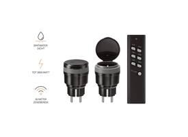Stekkerschakelaarset voor buiten KlikAanKlikUit 3500W AGC2-3500R zw