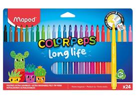 Viltstift Maped Color'Peps Long Life 2.0 set à 24 stuks assorti