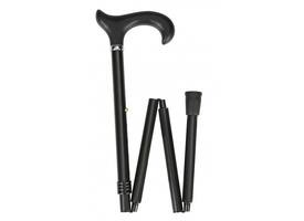 Wandelstok Able2 opvouwbaar soft derby handvat zwart