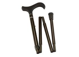 Wandelstok Able2 opvouwbaar carbon soft derby handvat zwart
