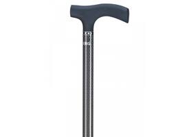 Wandelstok Able2 carbon soft recht handvat zwart