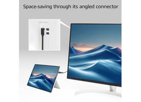 Kabel ACT USB-C standaard naar USB-C hoek boven/beneden 10Gbps 1m