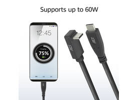 Kabel ACT USB-C standaard naar USB-C hoek boven/beneden 10Gbps 1m