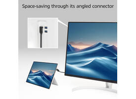 Kabel ACT USB-C hoek boven/beneden 10Gbps 1m