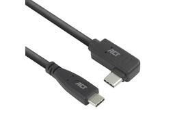 Kabel ACT USB-C standaard naar USB-C hoek 10Gbps 2m