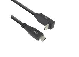 Kabel ACT USB-C standaard naar USB-C hoek boven/beneden 10Gbps 2m