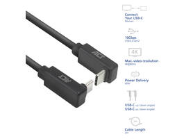 Kabel ACT USB-C hoek boven/beneden 10Gbps 2m